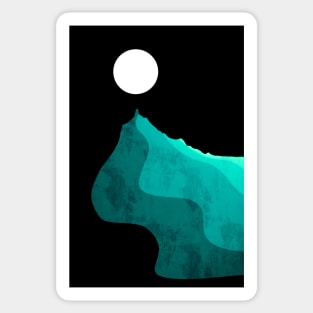 Green peak moon Sticker